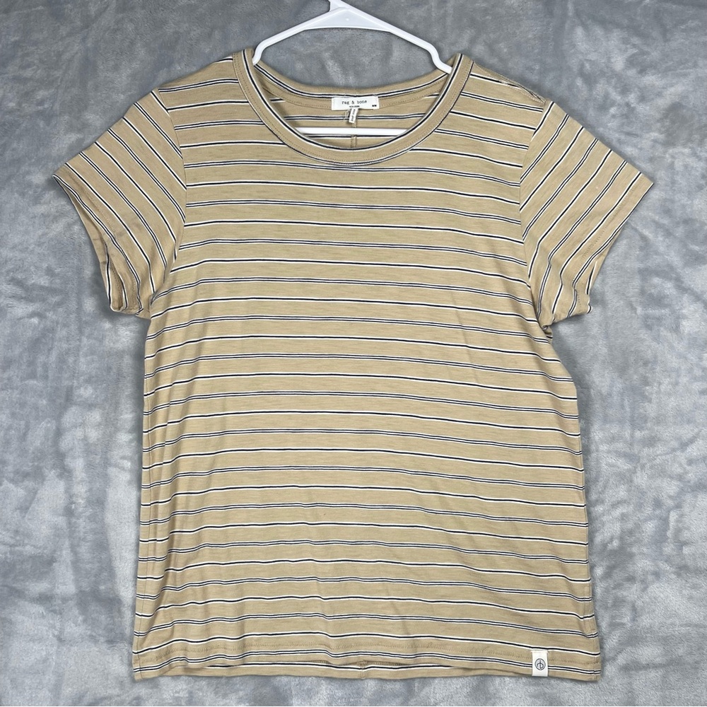 Rag & Bone Beige Striped Tee - Picture 3 of 12